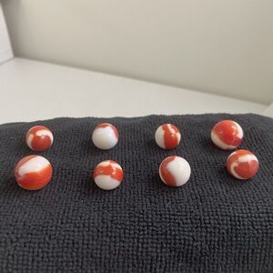 Vintage Marble King Eight Rainbow Red White Based Marbles Bundle